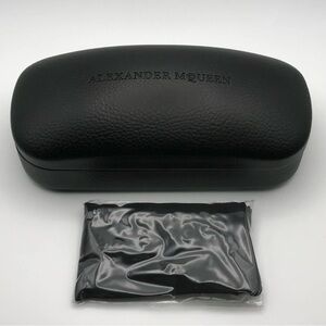 New Authentic MCQ Alexander McQueen Glasses Hard Clamshell Case Cleaning Cloth